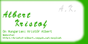 albert kristof business card